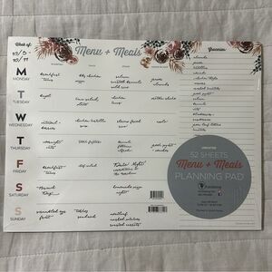 TF 52 Sheets Menu & Meals Calendar Planning Pad